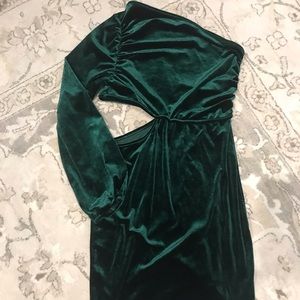 Green velvet dress